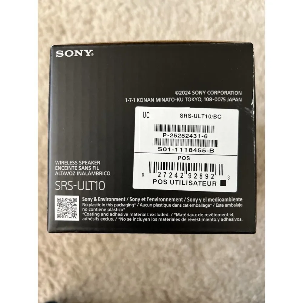 Sony ULT Field 1 Wireless Portable Bluetooth Speaker Black -New